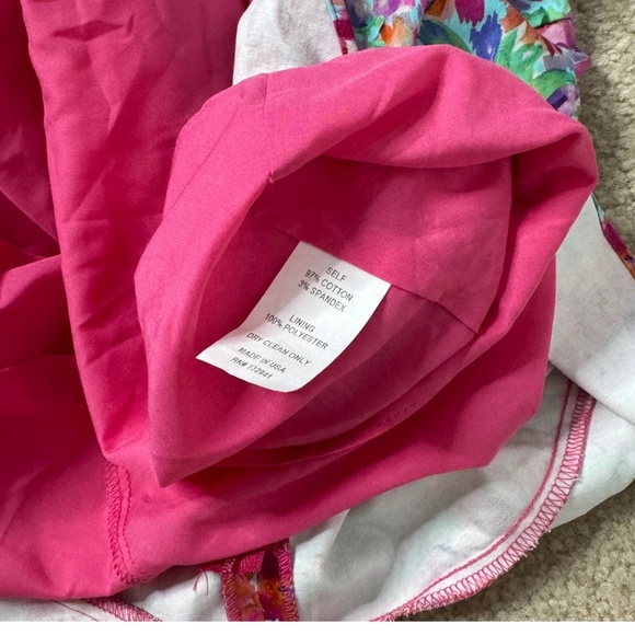 Amanda Uprichard Mini Dress One Shoulder Floral Watercolor Cotton Size Large - Picture 13 of 16